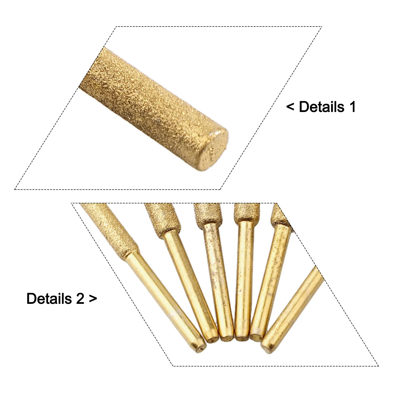 6-Piece Coated Cylindrical Burr Grinding Heads for Chainsaw Chain Sharpening and General Purpose Metal Polishing Applications