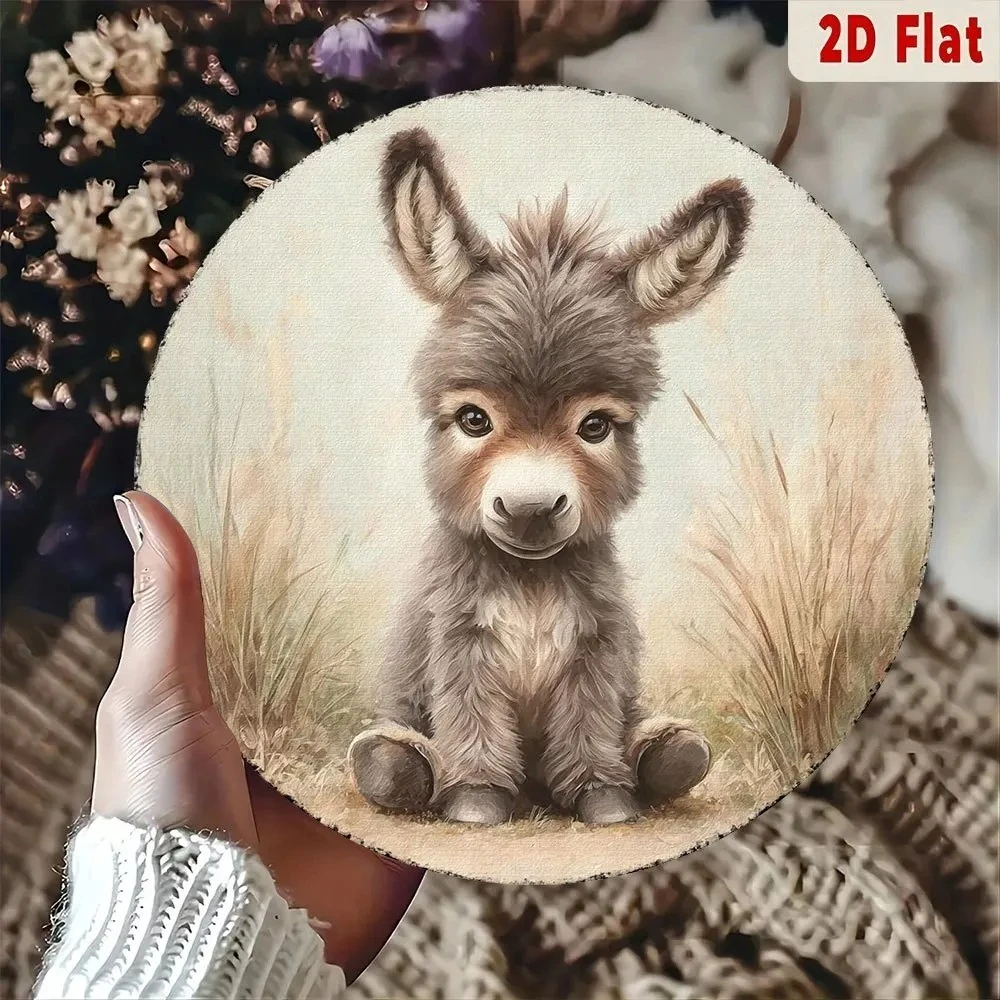 Baby Nursery Vintage Decor - Vintage Baby Donkey Round Metal Sign