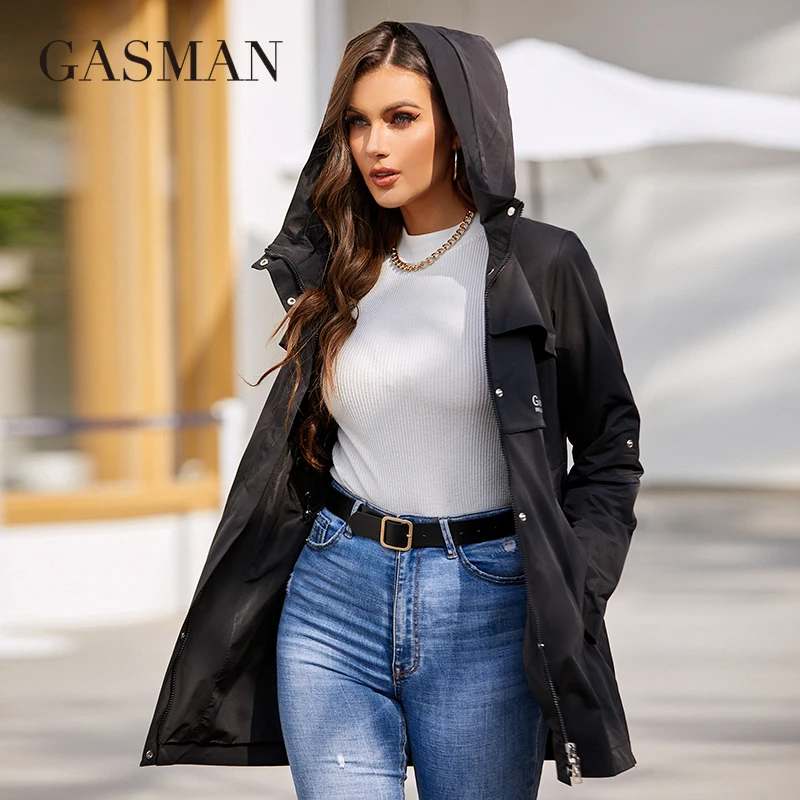 Imagem -04 - Gasman Cabolsa Feminino Primavera 2023 Moda Curto Casual Windbreaker Qualidade Jaquetas Femininas Fino à Prova de Vento Trench Coats Outwear 8211