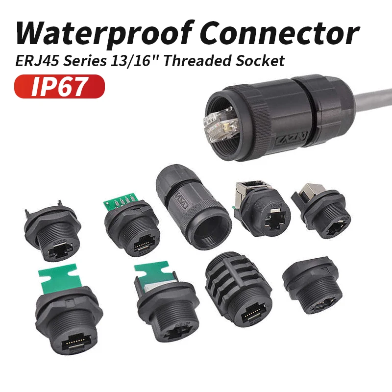 Водонепроницаемый соединительный кабель RJ45, гигабитная плата IP6A, передняя и задняя панель установки, двойная розетка, вилка для пайки печатной платы