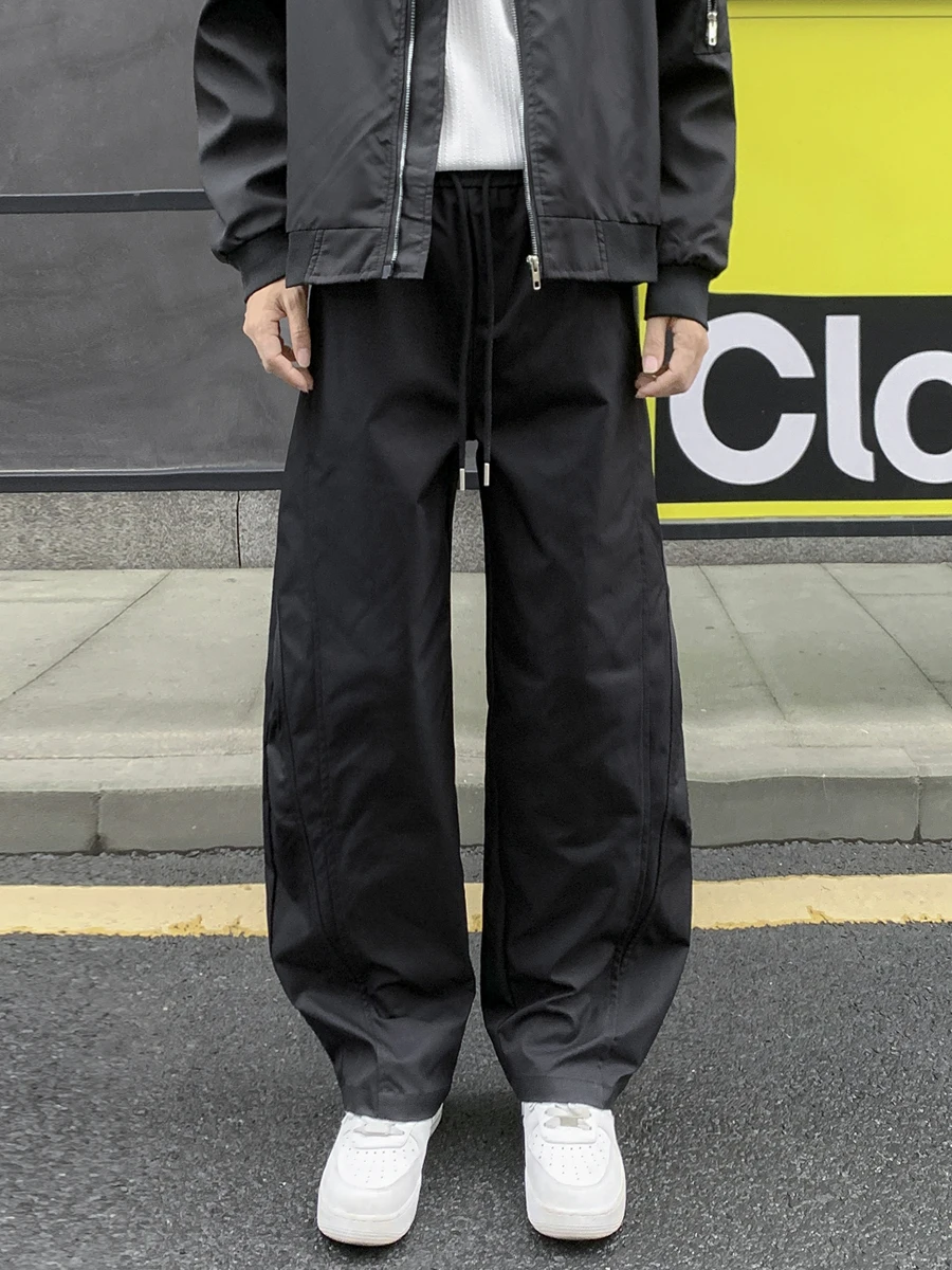 

Американские лоскутные рабочие брюки, мужские повседневные свободные прямые повседневные длинные брюки, осенние широкие брюки Haome Knife