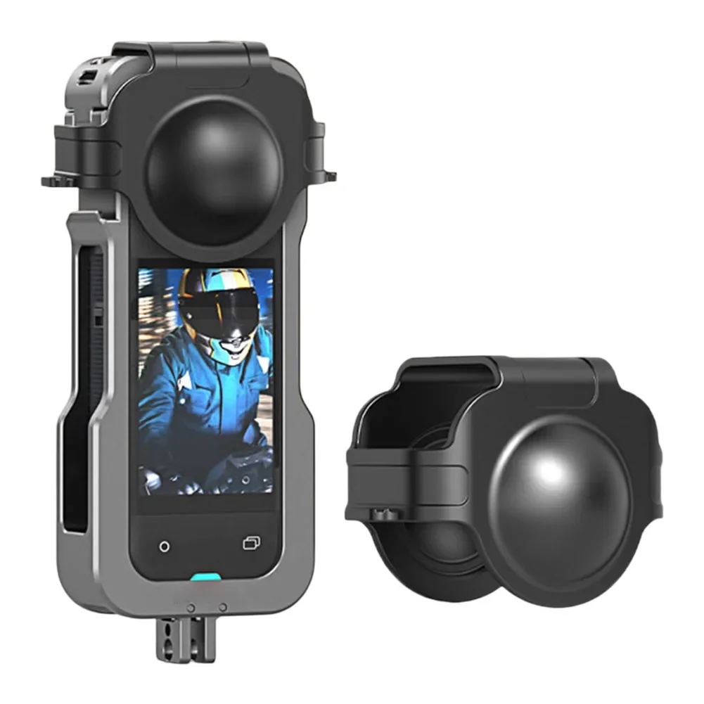 قفص واقي معدني مع غطاء للعدسات لـ Insta360 X5 غطاء مضاد للخدش كاميرا حماية الجسم ملحقات كاميرا رياضية