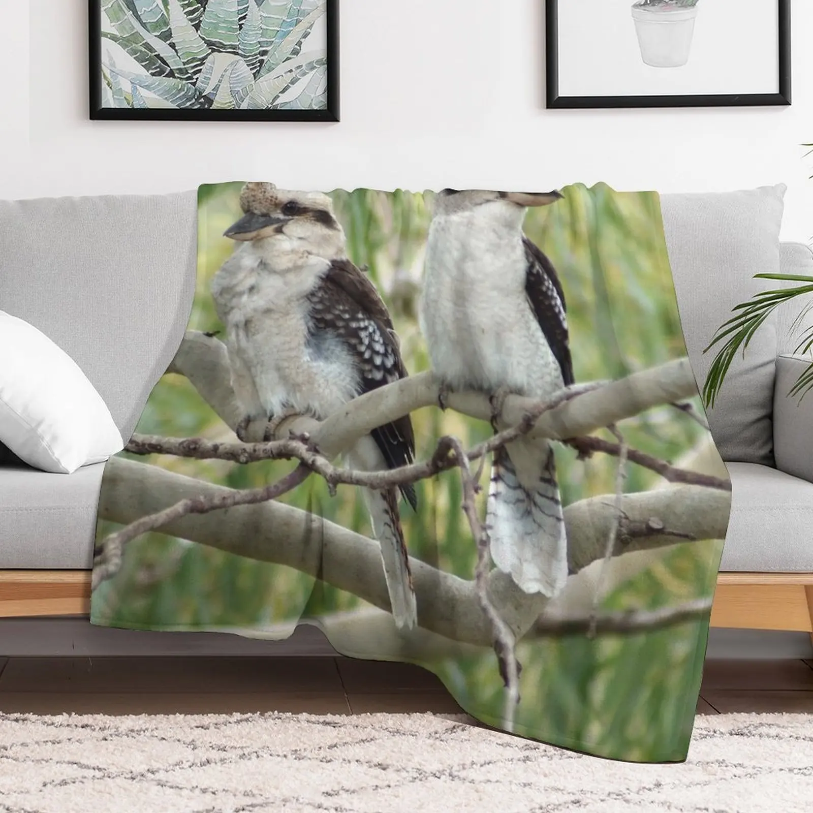 Kookaburra sits in the old gum tree Throw Blanket