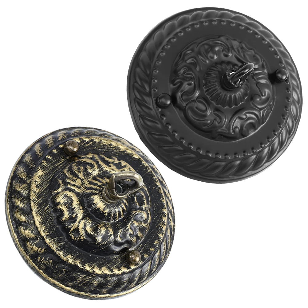 

2 Sets 130mm Black Ceiling Plate Hook Canopy Ch Cover Pendant Light Parts Decorative Metal Sturdy Practical