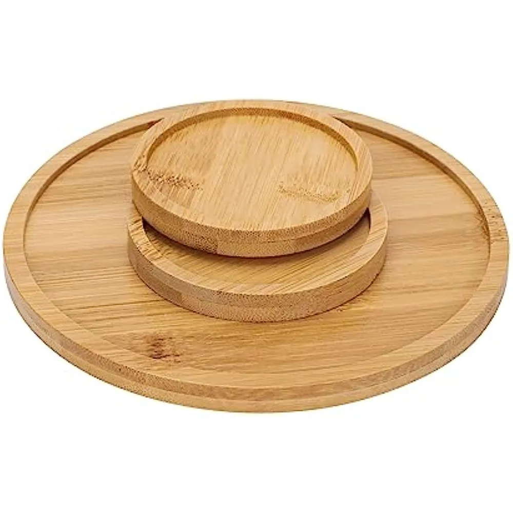 Wooden Round Tray Platter Wooden Tray Used for Home Kitchen Decoration Food Fruit Vegetable Deli Appetizer Tray for Parties