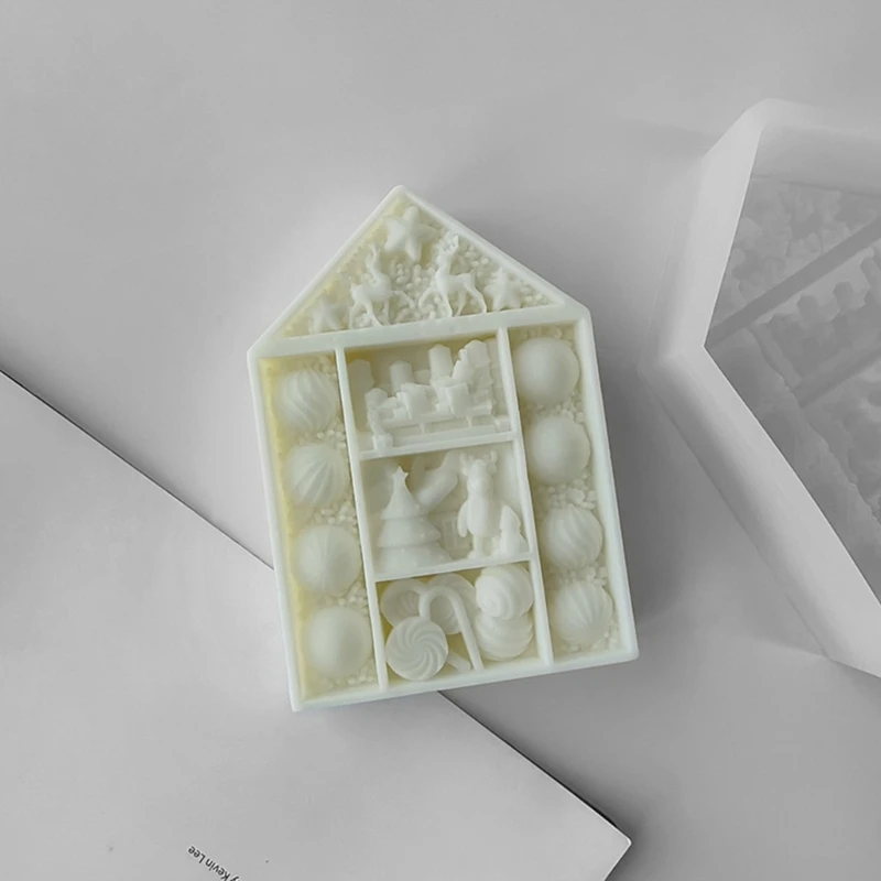 3D Silicone Soap Molds Silicone Mold DIY Epoxy Resin Mould Christmas Balls House Mold for DIY Crafts