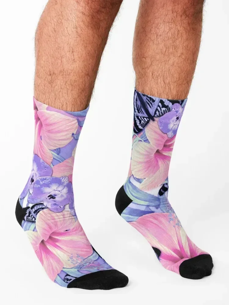 جوارب لافندر ربيعية استوائية لأصابع القدم رياضية للجري هدايا شتوية جوارب هيب هوب للنساء والرجال