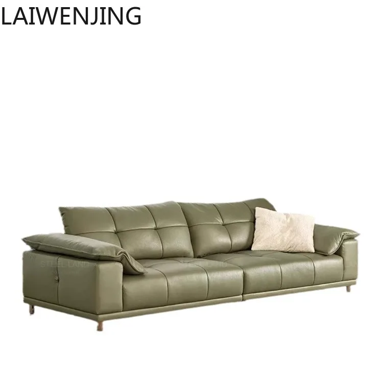 SGF Italian minimalist leather sofa Nordic three-person light luxury sofa