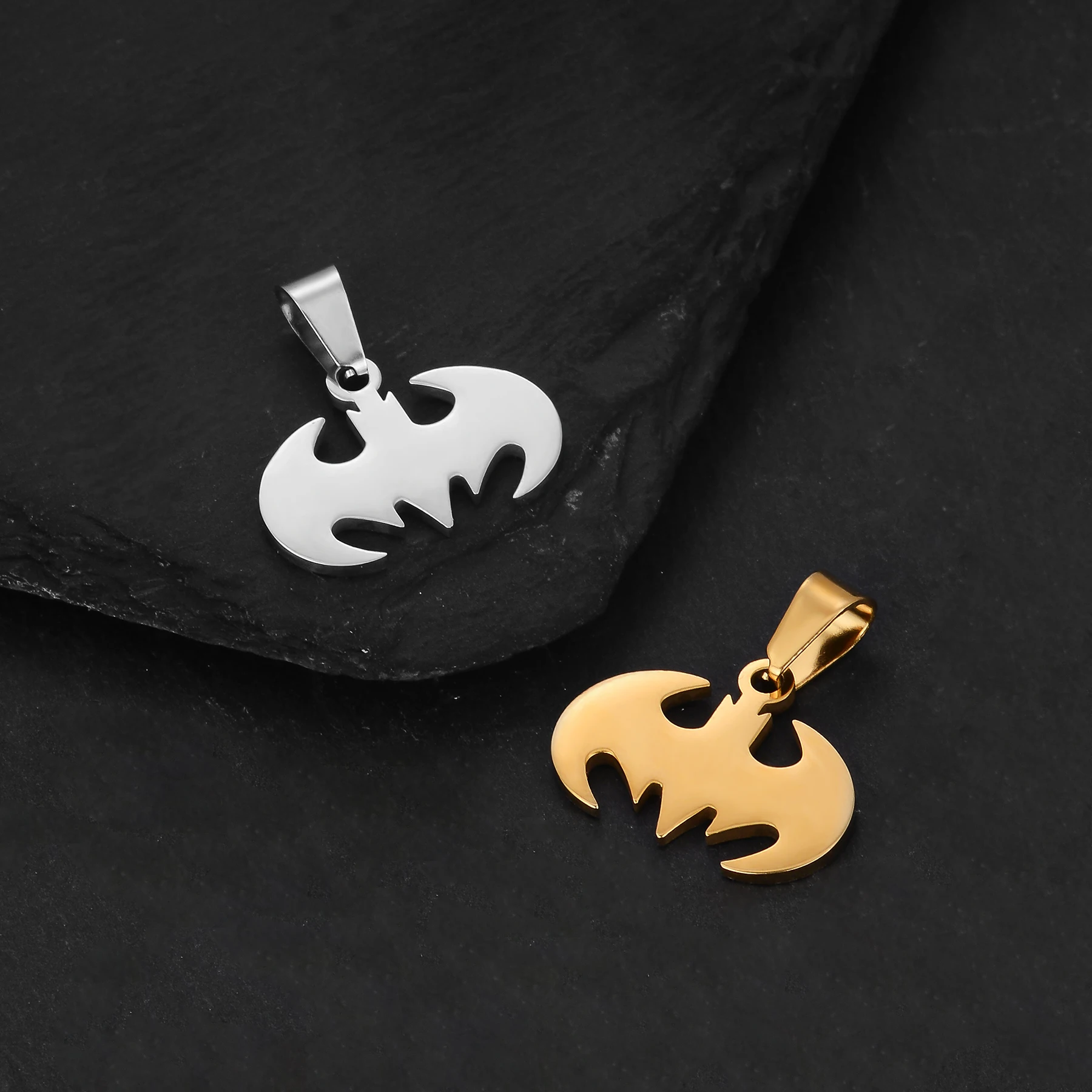 Großhandel 4 Stück/Set Fledermaus-Anhänger Edelstahl-Charms für DIY-Schmuckherstellung Halsketten-Anhänger Halloween-Geschenk – Detail 5