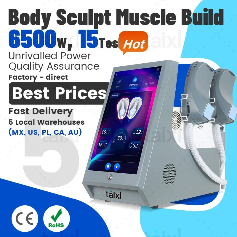 

Professional EMS Muscle Stimulator 2025 6500W HIEMT Portable EMS Body Slimming Body Sculpting Shaping Machine for Salon