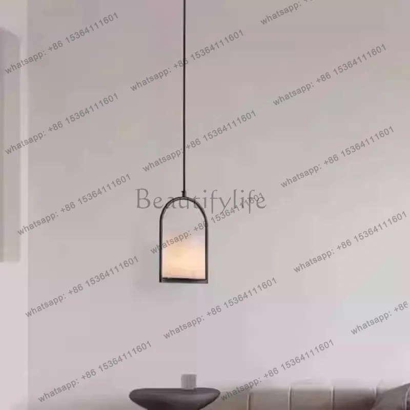 Cross-border simple modern bedside natural marble hotel room hanging line luminous object