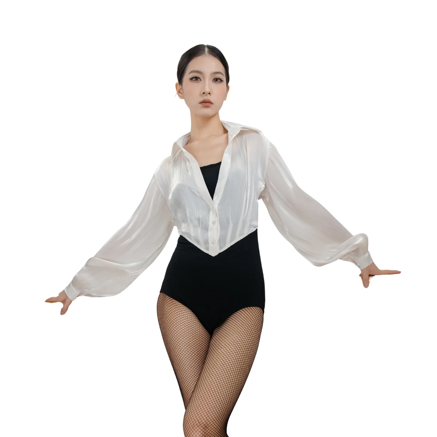 Lady Latin Dance Top For Women Costumes Shirt Bodysuit Chacha Tango Samba Dance Clothes Practice Training Clothing Wear DQL12301