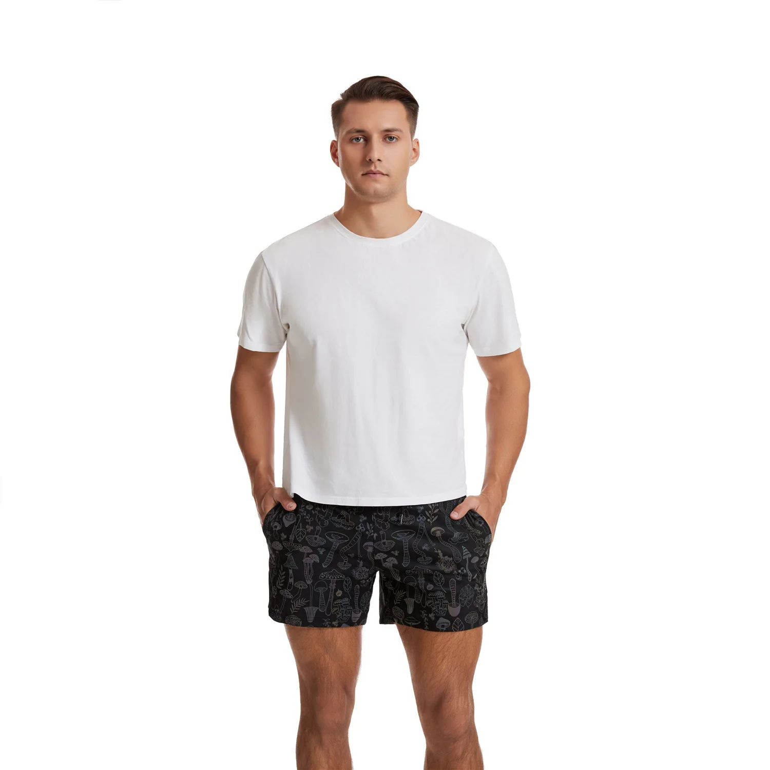 New Arrival Reflective Shorts Men Night Jogging Reflect Light Colorful Mushroom INS Breathable Summer Clothing Bermuda Masculina