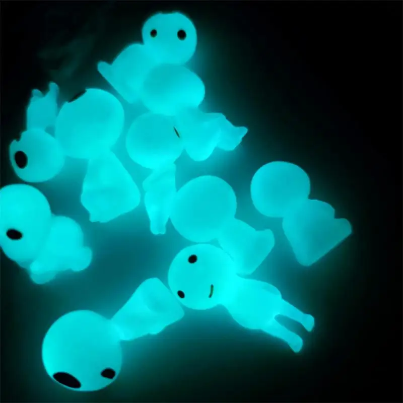 10Pcs Luminous Tree Elves Spirit Princess Figure Ornament Mini Glow In Dark Micro Landscape Statue Miniature Elf Tree Doll Decor