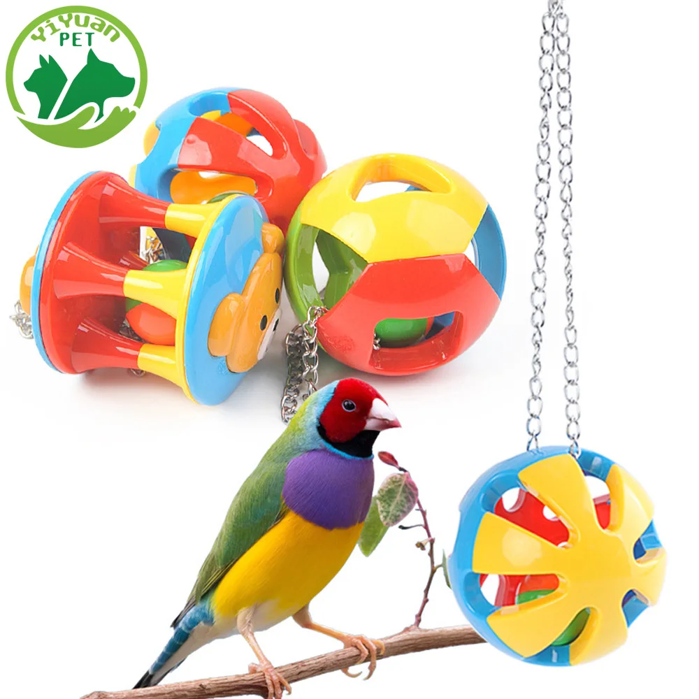 Pet Bird Ball Toy Plastic Colorful Ding Dang Parrot Game Product Small Medium Sized Animal Interaction Accessories Pet Supplies