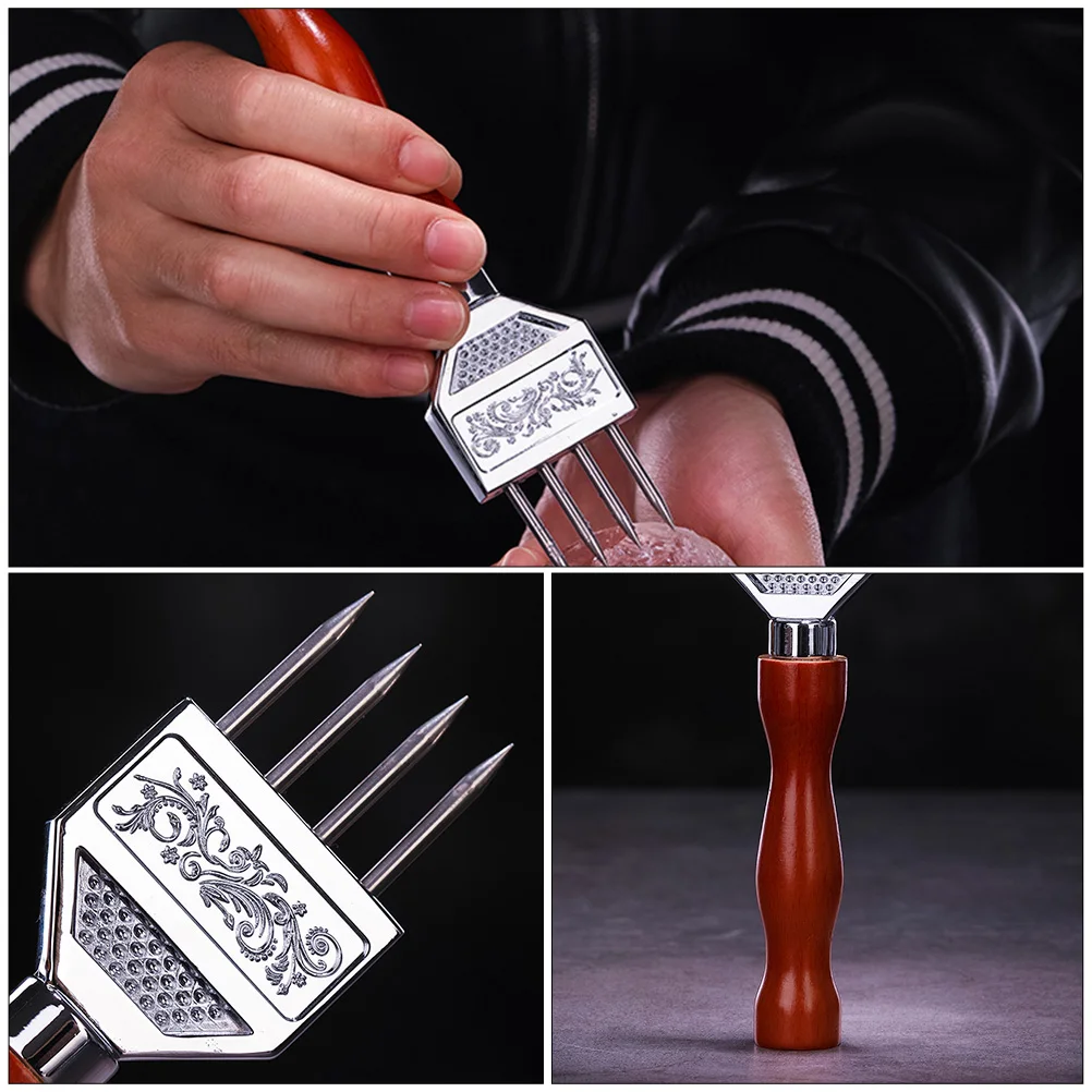 

Stainless Steel Ice Pick Cube Chipping Tool Chipper Breaking Japanese Wood Handle Bartending Kitchen Gadgets