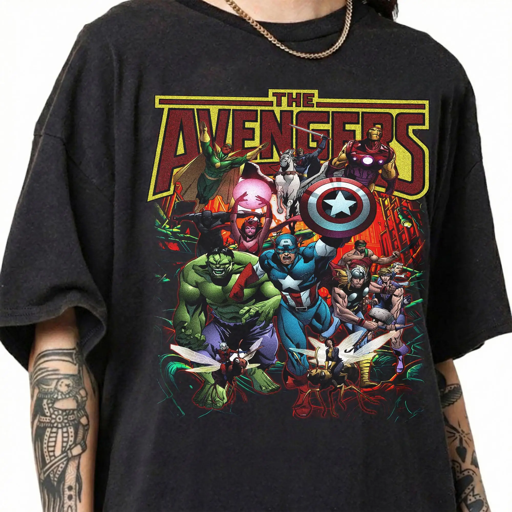 2026 Avengers Style Men's and Women's Summer Pure Cotton T-shirt Fan Style Comfortable, Breathable, High-quality Ins Y2k