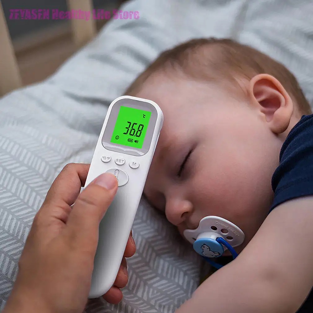 Zeyasen Contactloze draagbare voorhoofdthermometer Digitale infraroodthermometer Snelle koortsmeting Nauwkeurige aflezing voor baby's