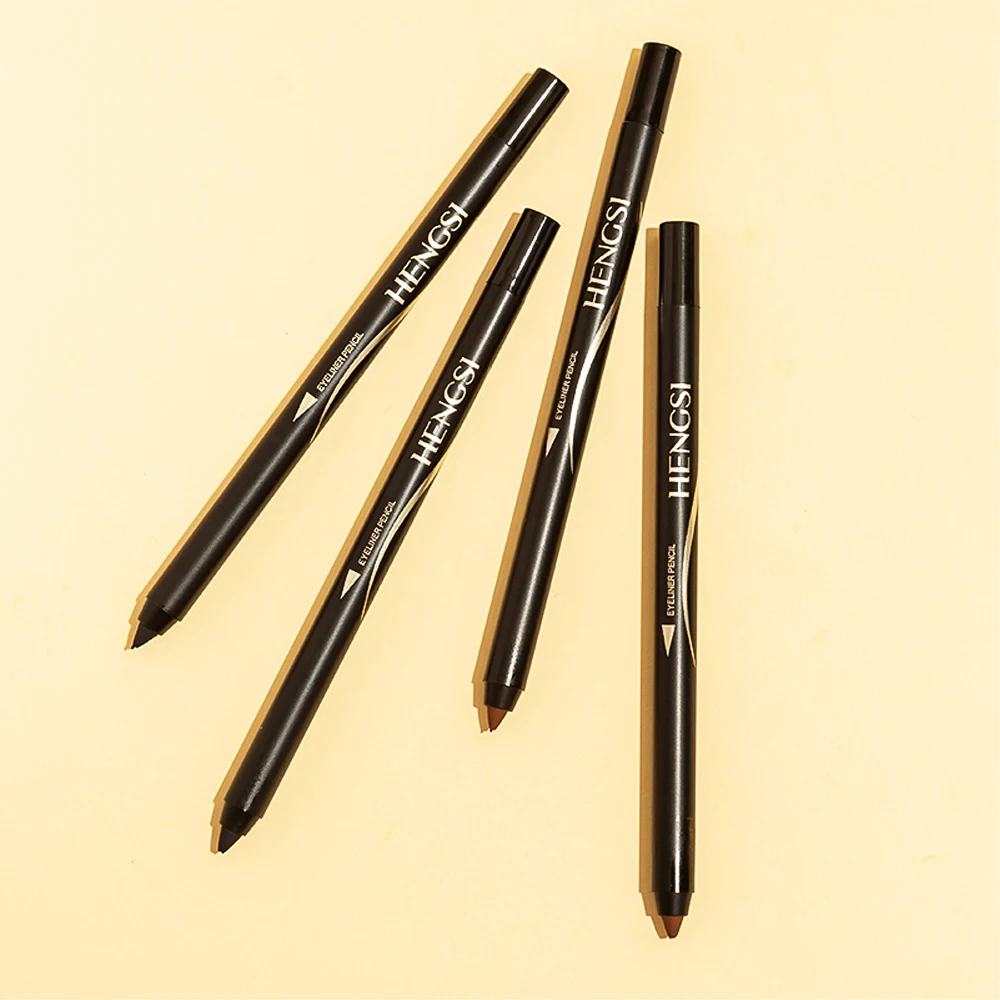 5 قطعة/2 قطعة قلم جل تحديد العيون المتين من HENGSI - مقاوم للماء، غير تلطخ وغير يتلاشى - قلم تحديد عيون بلون طبيعي