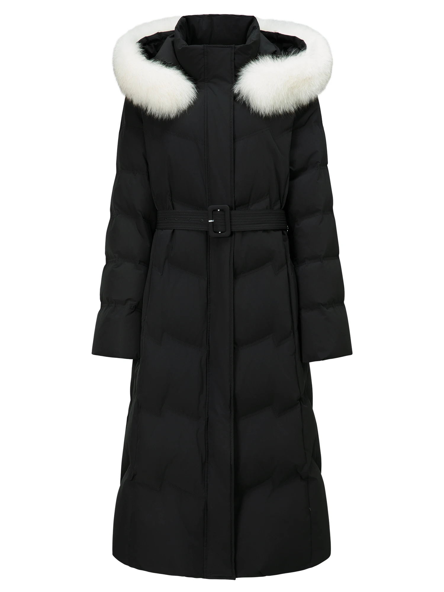 DUSHU Plus Size Mountain Ridge Down Jacket Women Stand Collar Hooded Long Puffer Coat 2026 Winter New Windproof Warm Outerwear