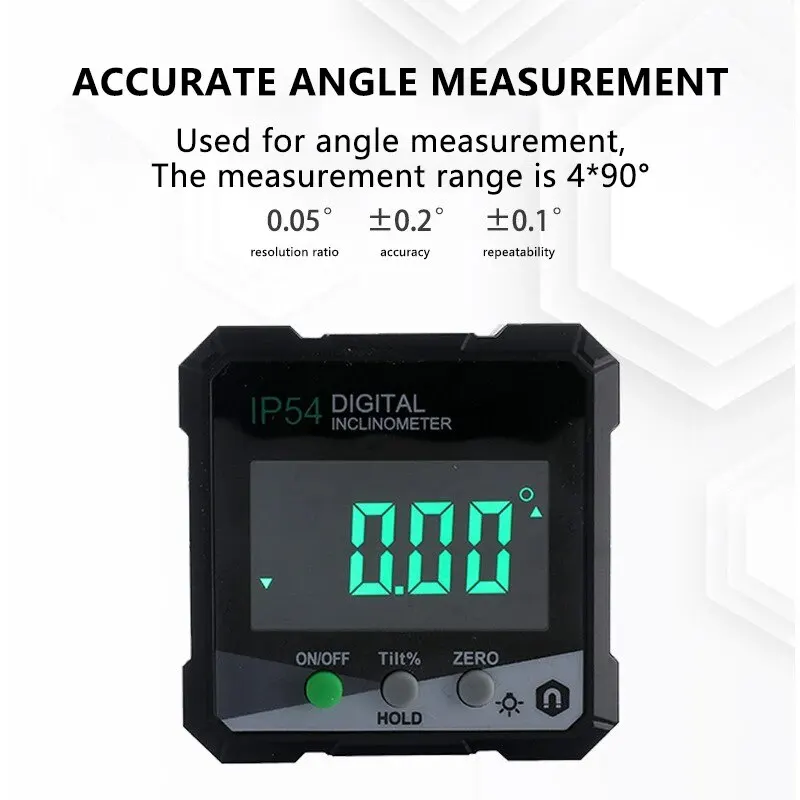 Digital Angle Gauge Magnetic Base Level Box Angle Finder Protractor Angle Measuring Instrument for Woodworking, Construction