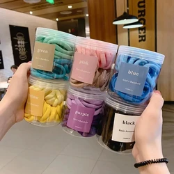 50pcs/Set Korean Head Rope Women's Rubber Band Female Hair Tie Sweet Hair Ring Solid Hair Ropes for Girls Elastic Hair Bands