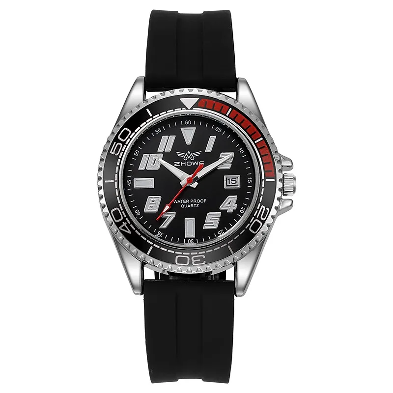 Cross border foreign trade new green water ghost silicone calendar night light leisure sports business men\'s quartz watch in sto