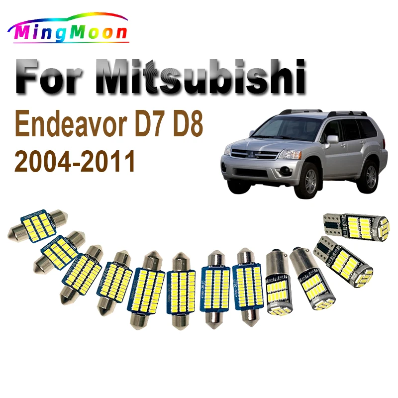 17Pcs Car Led Bulbs For Mitsubishi Endeavor D7 D8 2004-2006 2007 2008 2009 2010 2011 Canbus LED Interior Map Dome Light Kit