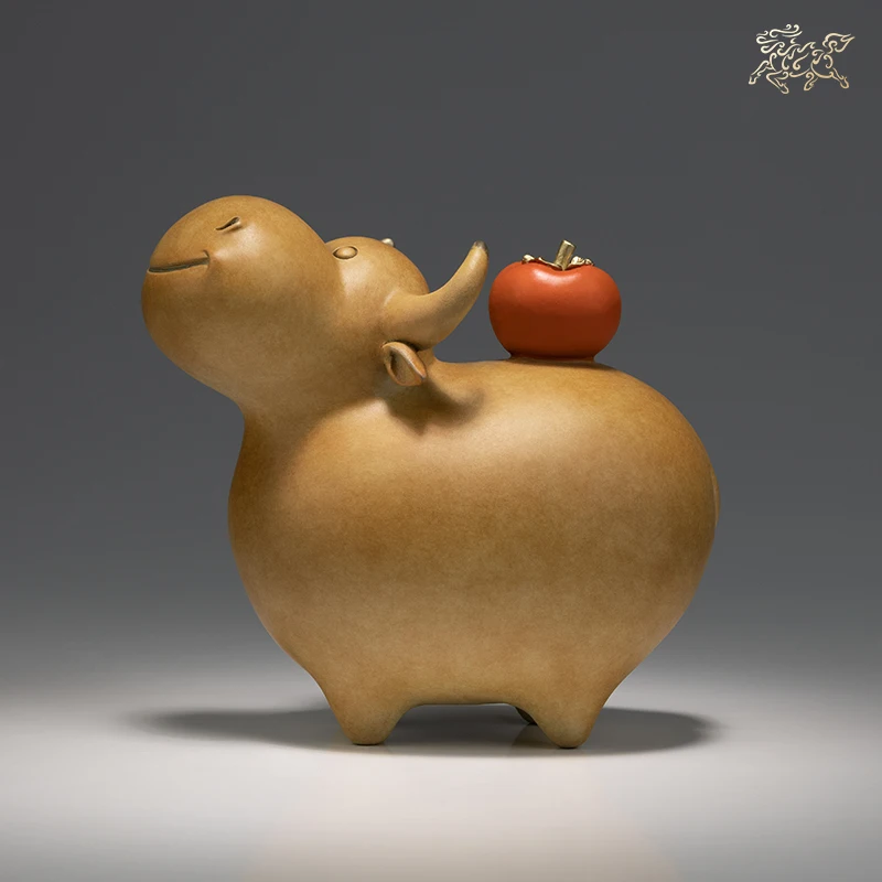 2023 Good omens Stock market Good luck bull market NIU SHI Mascot bronze sculpture Home hall company TOP Decorative ornament
