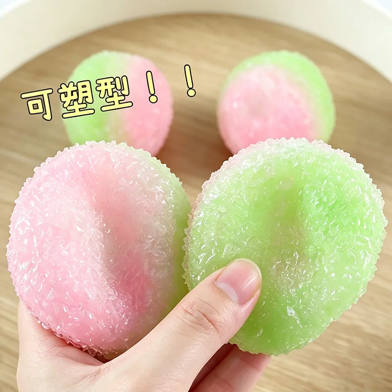 Double Color Ice Sand Ball Squishy Toy Soft Slow Rising Stress Relief Squeeze Ball Cute Fruit Sensory Fidget Gift for Kids Adult - view 2