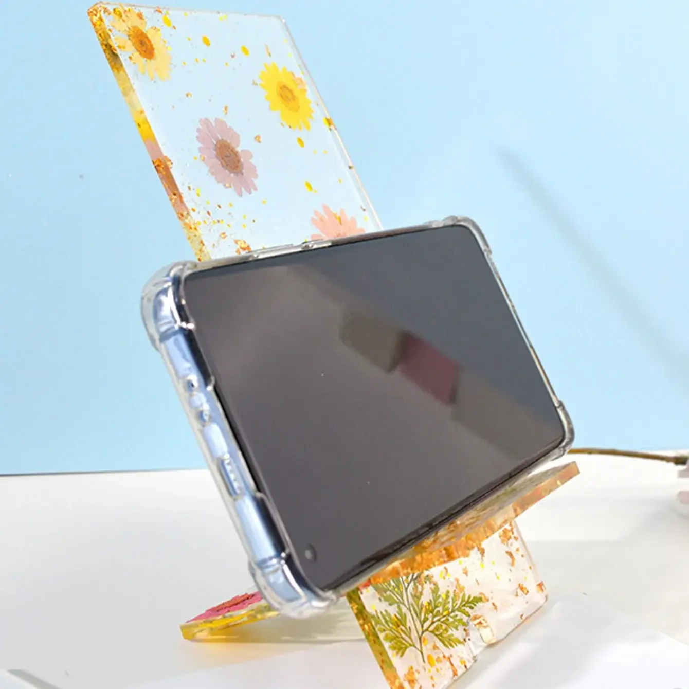 

DIY кристаллическая форма для эпоксидной смолы, простой держатель для мобильного телефона, украшение, простой универсальный поворотный стол, силиконовая форма