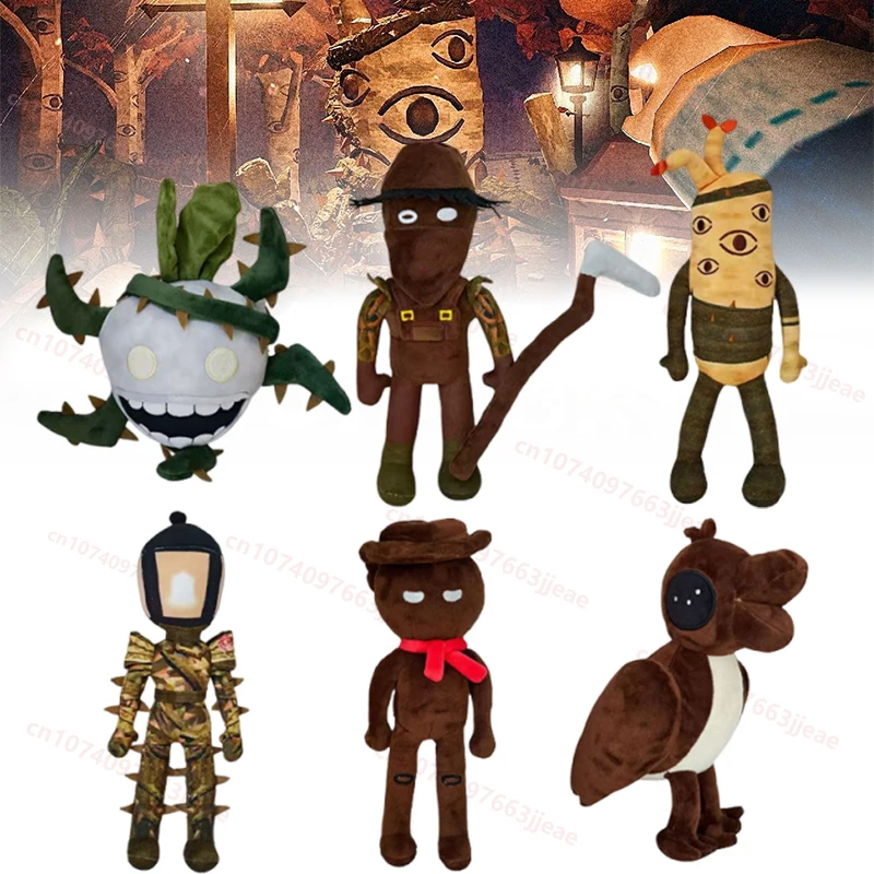 2025 NEW DOORS Outdoors Plush Game Doors Plushie Horror Carrot Gardener Stuffed Doll Halloween Party Home Decor Soft Toy Gift