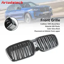 Artudatech 글로스 블랙 프론트 신장 그릴 그릴 Fit BMW IX3 G08 LCI 2022+ 더블 슬랫