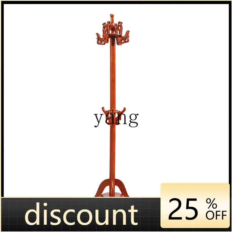 

LTT Solid Wood Single Rod Firm Mahogany Chinese Bedroom Home Hanging Coat Rack