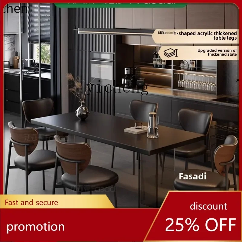 

b7-full support rock slab dining table light luxury modern simple acrylic suspension rectangular dining table