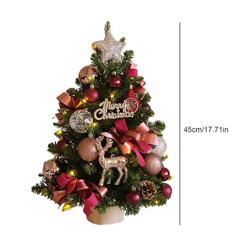 Artificial Christmas Tree with Decorations Pendant Small Christmas Tree Xmas Tree Desktop Decoration For Christmas Party Decor