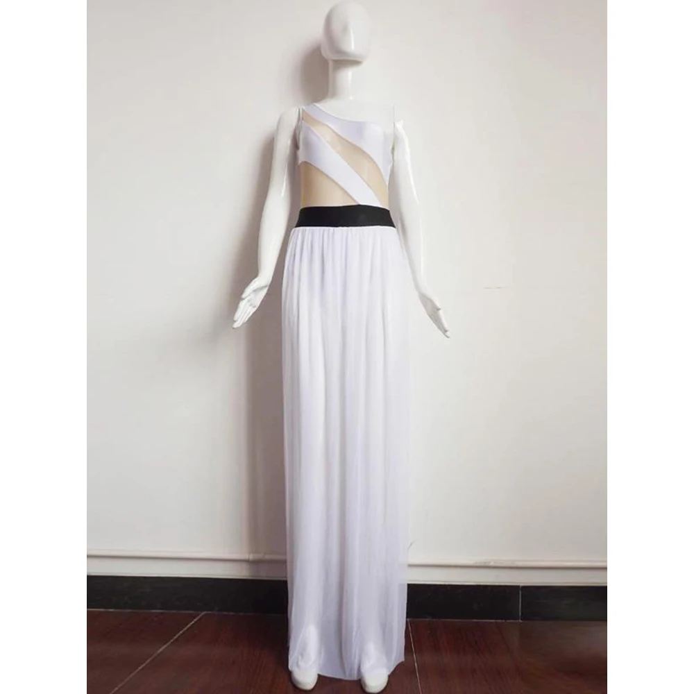 Vestidos largos Blanco Sexy Bodycon Maxi Club Vestido Un hombro Vestido recortado Verano Nigh Club Vestidos de fiesta