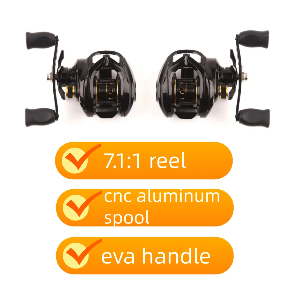 Neue Abu Garcia Baitcasting-Angelrolle, Übersetzungsverhältnis 7,1:1, 10 kg maximale Bremskraft, magnetisches Bremssystem, ultraleichter Nylon-Fiberglas-Körper – Detail 2