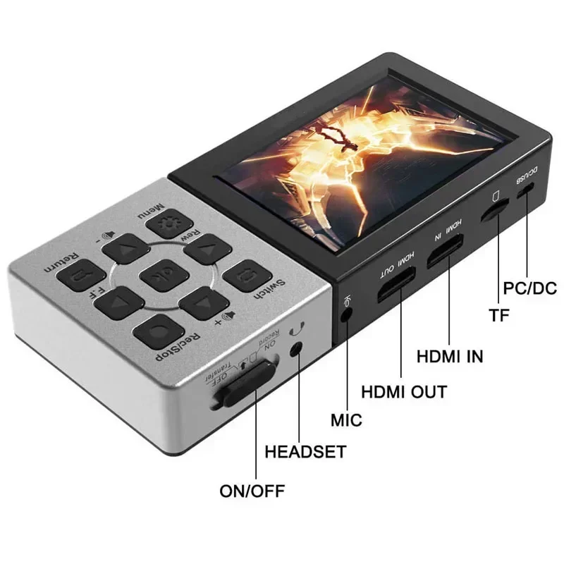 Ezcap 273 HD 1080P 60fps HDMI Video Capture Card Game Live Streaming Opnamebox met LCD-scherm Afspelen Speler Microfoon In Audio