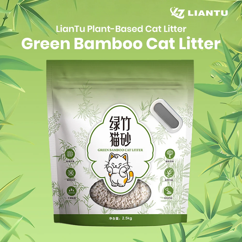 Arena para gatos de bambú verde Natural, tofu desechable de aglomerado rápido, arena para gatos, respetuoso con el medio ambiente, fuerte Control de olores, limpieza para mascotas sin polvo Su