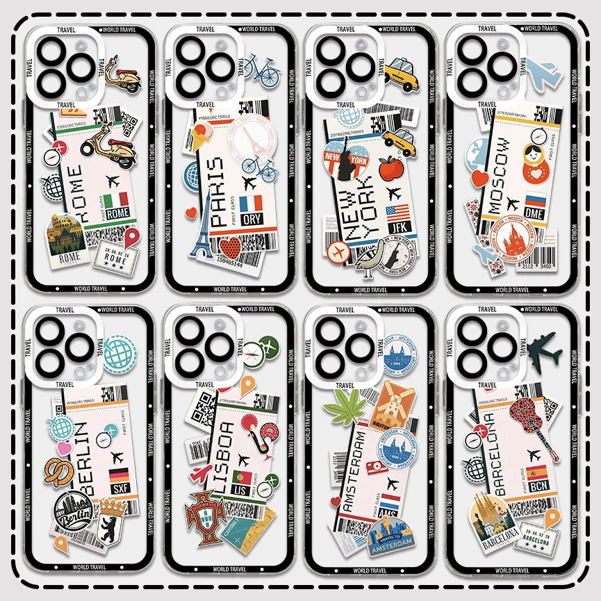 World City Travel Tokyo New York London Phone Case For iPhone 16 15 14 13 12 11 Mini Pro Max X XR XSMax 7 8 Plus SE20 Cover