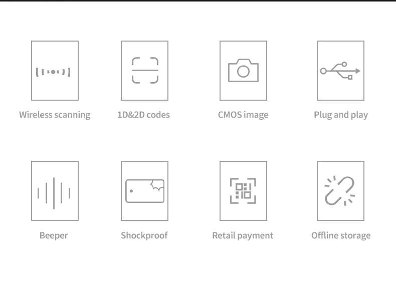 2D 바코드 스캐너, 2.4G 무선 및 블루투스 연결 스마트폰, 태블릿, PC와 호환, QR용 1D 바코드 리더 작동