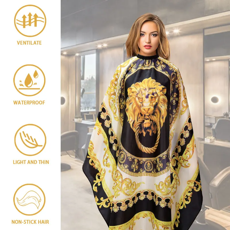 Professional Hairdressing Lion Pattern Gown