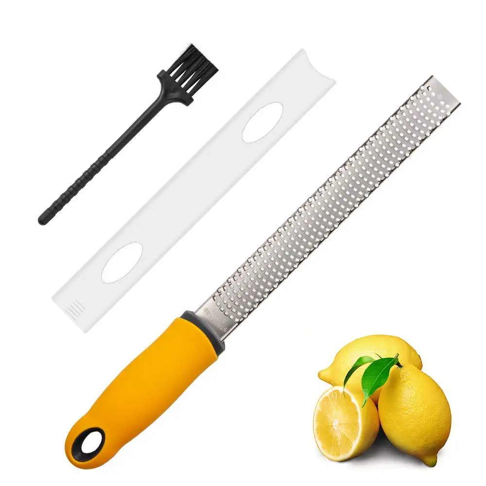 LMETJMA Lemon Zester Cheese Grater Stainless Steel Cheese Citrus Zester Grater for Garlic Ginger Chocolate JT36