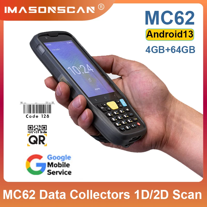 IP67 Android Handheld Mobile Terminal PDA 1D 2D QR Barcode Scanner with 5000mAh Battery