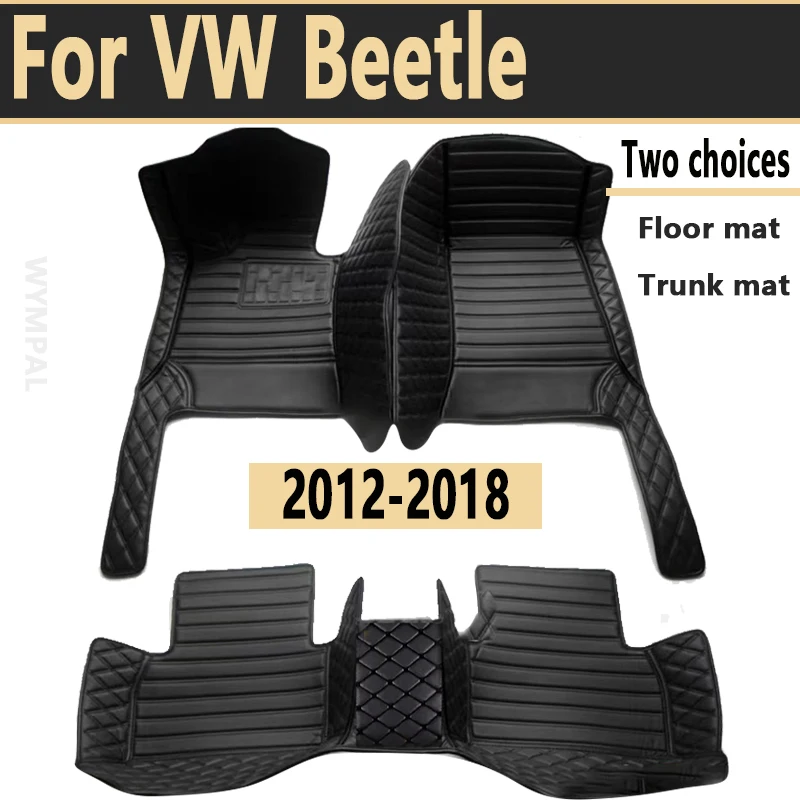 Tikar lantai mobil untuk VW Beetle A5 2012 ~ 2018 tikar mobil kulit kotak komputer pilot utama dan Aksesori Mobil