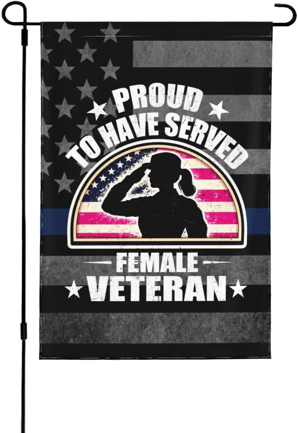 Proud To Have Served Female Veteran Garden Flag 12.5X18 In Double-Sided Yard Printed OutdoorÂ MMZ