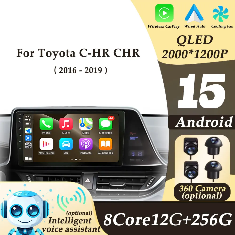 Car Radio Video Audio Multimedi Player Wireless CarPlay  Left Hand Drive for Toyota C-HR CHR 2016 - 2019 Auto Tools Split Screen