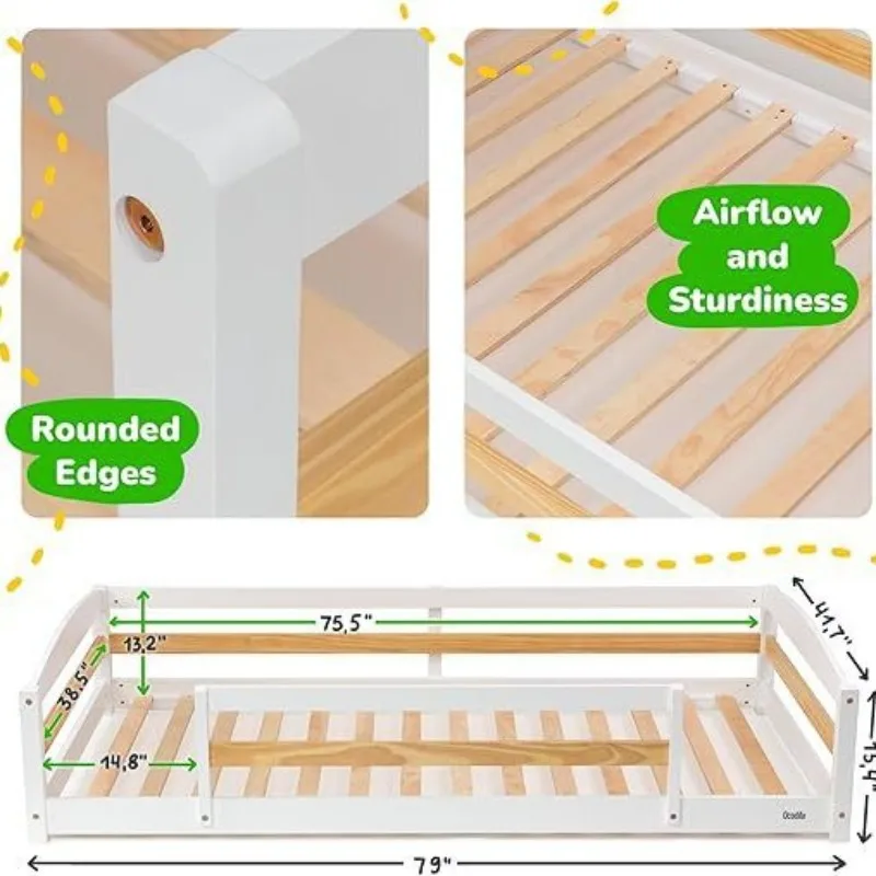 Indoor safety guardrail bed, home bedroom floor-to-ceiling baby single bed rack