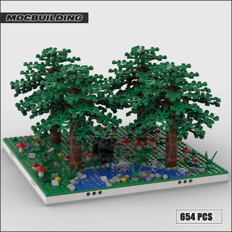 Colorful Trees For Modular Models Moc Building Blocks Forest Castle Technology Bricks Collection Display Toys Xmas Gifts